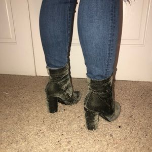 Velvet ankle boots